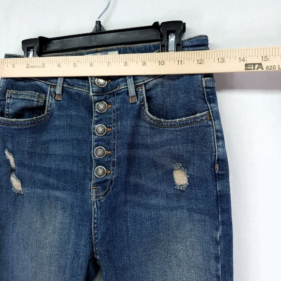 We the Free People Distress Jeans Women’s 27 Skinny Button Fly Cropped - Picture 3 of 13
